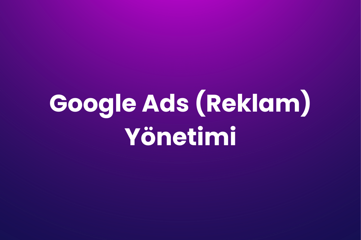 Google Ads (Reklam) Yönetimi