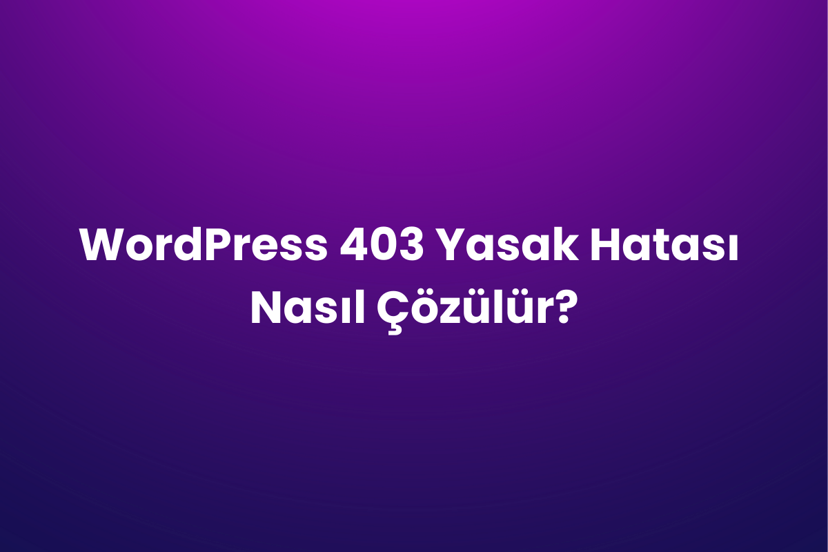 WordPress 403 Yasak Hatası Nasıl Çözülür?