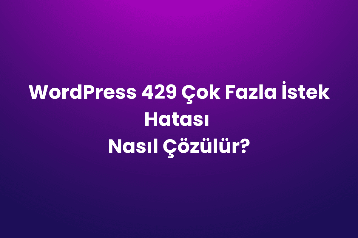 WordPress 429 Çok Fazla İstek Hatası Nasıl Çözülür?