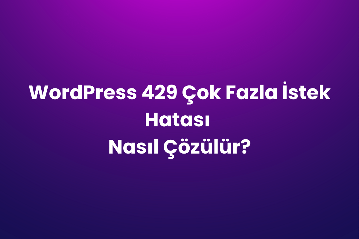 WordPress 429 Çok Fazla İstek Hatası Nasıl Çözülür?